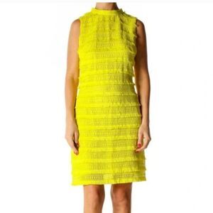 J. CREW Dress yellow Fringe Sheath dress size 2